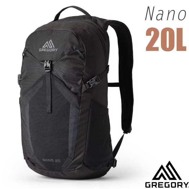 【GREGORY】NANO 20L 多功能休閒後背包.雙肩背包.通勤上學書包.水袋背包/153058-9974 光學黑✿30E010